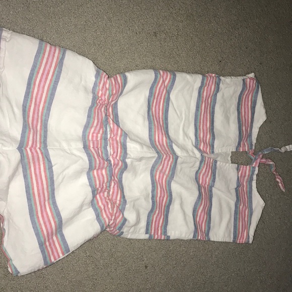 Girls white stripped romper - Picture 3 of 3
